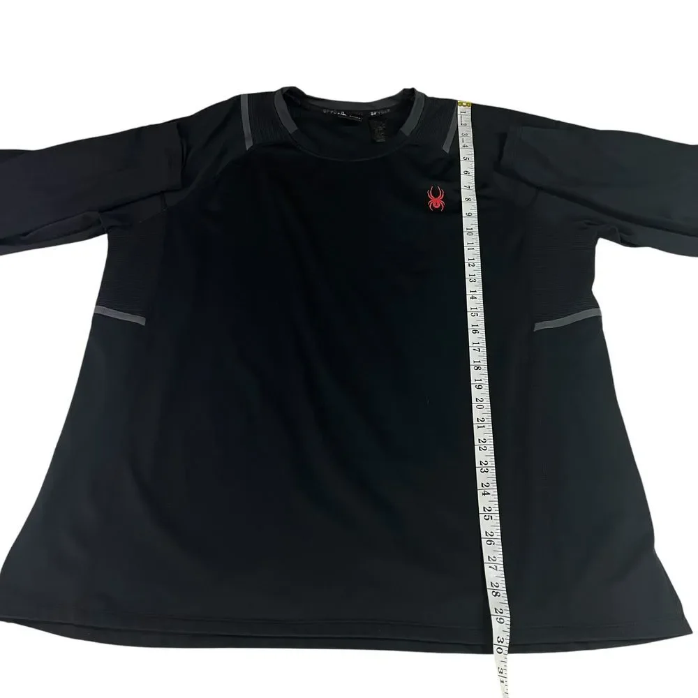 Spyder Active Black Pro Web Long Sleeve Crew Neck Shirt‎ Mens Size XXL